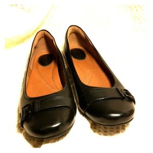 Clarks Black Leather flats
